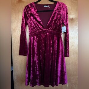Kimchi Blue Velvet Dress in wine/Burgundy NWT